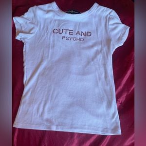 Cute and psycho bedazzled belle tweed shirt size medium